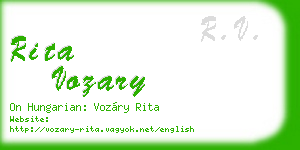 rita vozary business card