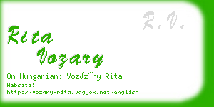 rita vozary business card